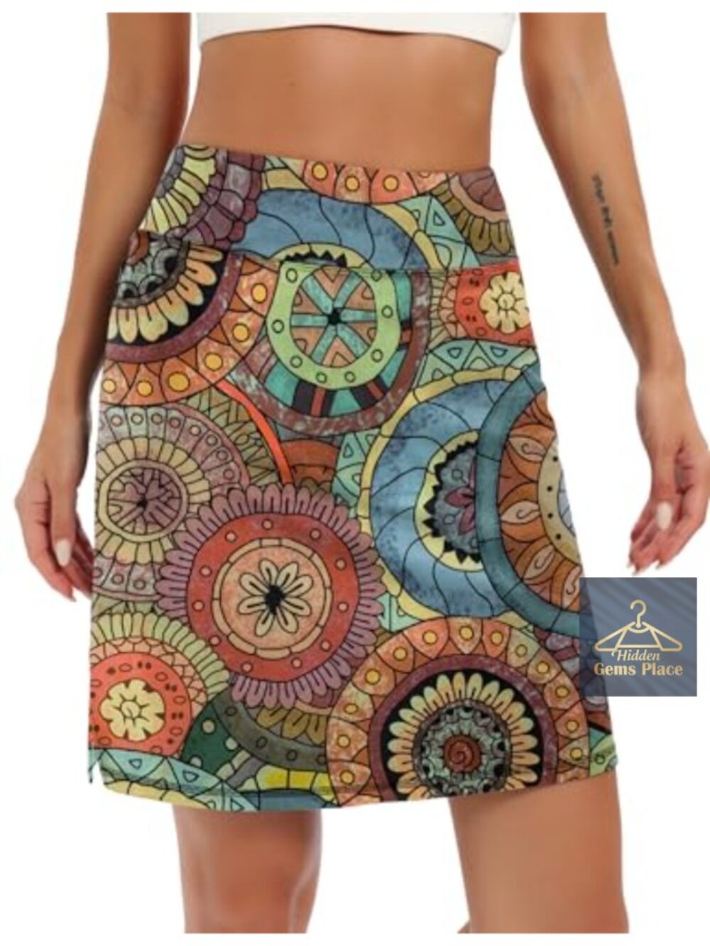 19" Knee Length Skorts with Pockets Golf Tennis Athletic Skirt